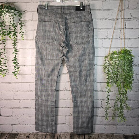 FRIED DENIUM BLACK AND GRAY PLAID STRAIGHT LEG PANTS MENS SIZE 34 X 30 - Picture 2 of 6